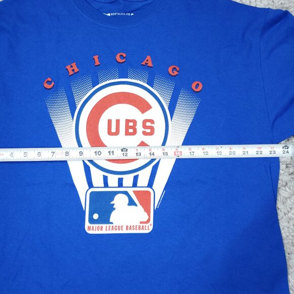 Chicago Cubs Mitchell & Ness Cooperstown Collection Blue Graphic Logo T-Shirt XL - Picture 7 of 7